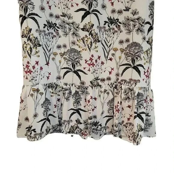 Maison Jules Women's White & Black Floral Poly Georgette Sleeveless Lined Dress - Picture 10 of 14